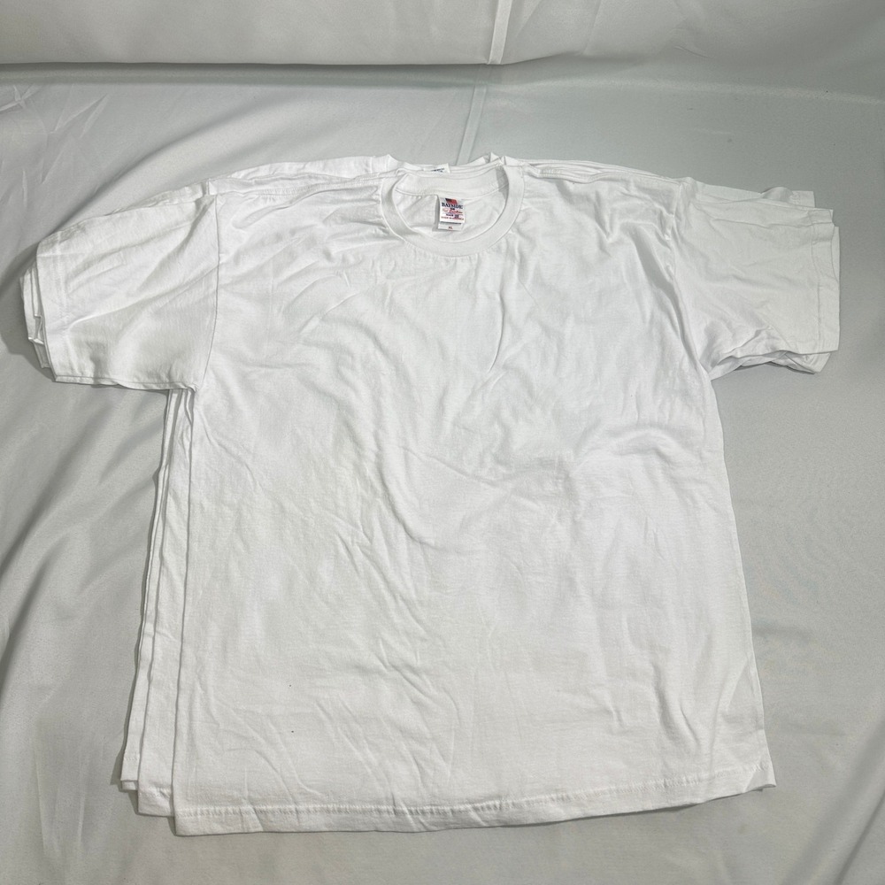 NWT Bayside USA Blank T-Shirt Mens XL White Lot of 5 Heavyweight Basics